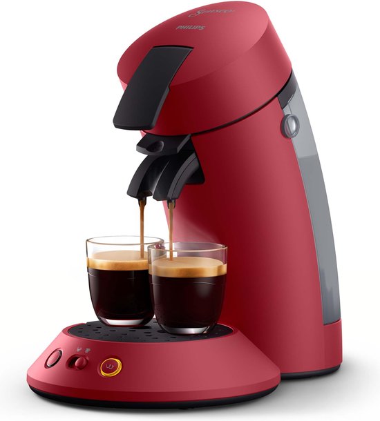 Philips Senseo Original Plus Koffiepadmachine CSA210/90 - Keuze uit 1 of 2 Kopjes - Instelbare Intensiteit - Automatische Uitschakeling - Rood