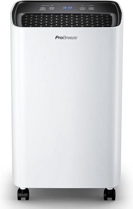 Pro Breeze 6L/dag Luchtontvochtiger – D-26 – Continu Water Afvoerslang, 2L Tank en Timer – Verwijderd Schimmel, Damp en Vocht - Dehumidifier voor Thuis, Garage en Kelder(6 l)