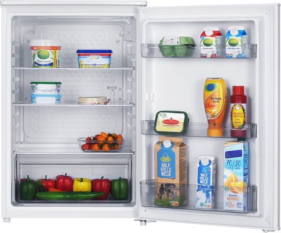 Tomado TLT5501W tafelmodel koelkast energiezuinig - 126 liter - Zonder vriesvak - 55 cm breed - Zeer stil: 35 dB - Led-verlichting - Energielabel C - Vrijstaand - Wit(Wit)