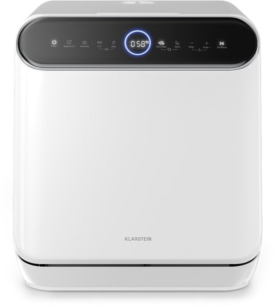 Klarstein Oceana mini vaatwasser - Compacte vaatwasser voor 3 couverts, met 7 programma's, 6 liter waterverbruik, AquaStop, draagbaar design