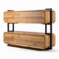 Houten wandplank met metalen frame 120 x 40 x 30cm voor opslag en decoratie