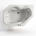 Hoekbad met hydromassage functie van acryl 150 x 90 x 60 cm wit