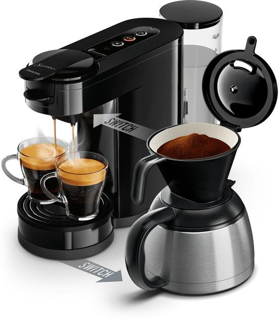 Philips Senseo Switch HD6592/60 - 2-in-1-koffiezetapparaat met filterkoffie en koffiepads - Zwart(Zwart)