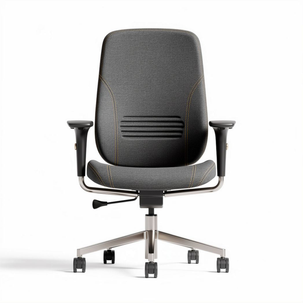 Ergonomische bureaustoel met stoffering in grijs en verstelbare armleuning 60 x 60 x 100cm