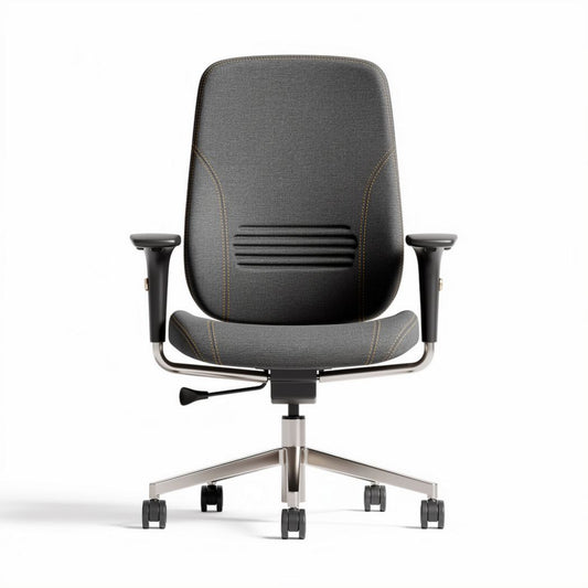 Ergonomische bureaustoel met stoffering in grijs en verstelbare armleuning 60 x 60 x 100cm
