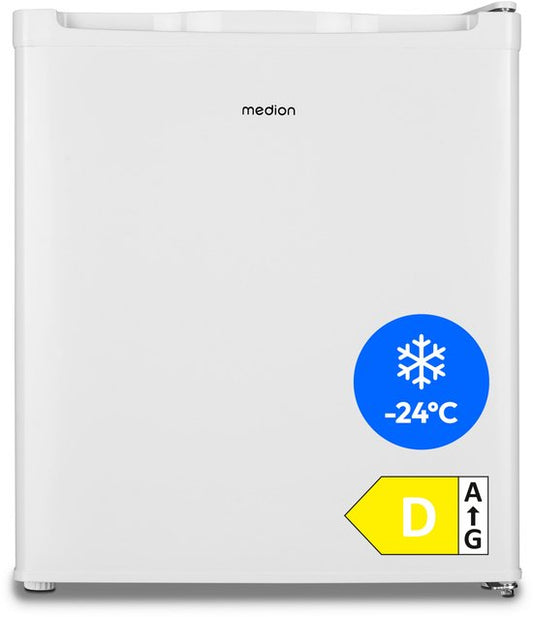 MEDION Minivriezer (33 liter bruikbare inhoud, 51 cm hoog, in hoogte verstelbare voetjes, verzonken greep, handmatige temperatuurinstelling, sterrenclassificatie 4 sterren, MD37675)