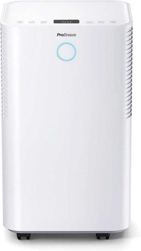 Pro Breeze 12 L/Dag Luchtontvochtiger – Automatische Vochtigheidssensor en Display – 24-Uurs Timer, Was drogen en Slaapstand – 2L Watertank en Doorlopende Afvoer – Vocht en Schimmel Verwijderen(Wit)