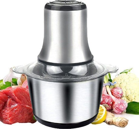 MKSS® Foodprocessor - Elektrische Groentesnijder Multifunctioneel - Vleesmolen - Gehaktmolen - RVS - Top Kwaliteit - Zilver