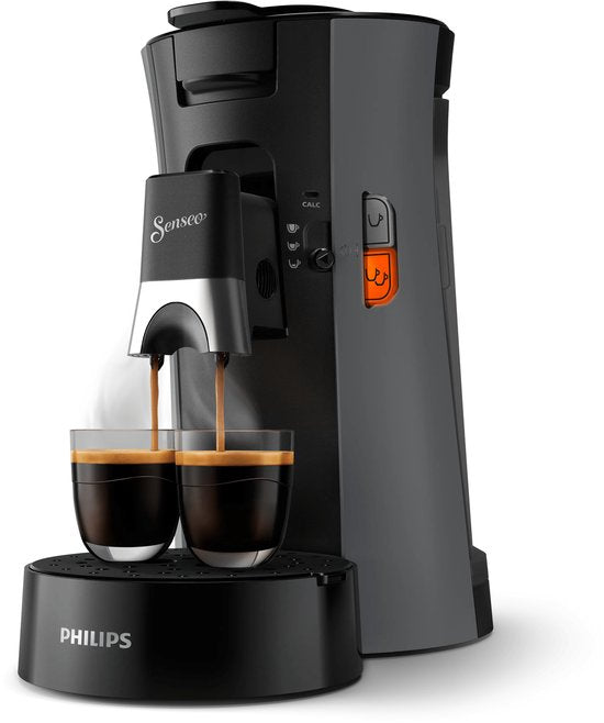 Philips Senseo Select Koffiepadmachine CSA230/50 - Keuze uit 1 of 2 Kopjes - Instelbare Intensiteit - Automatische Uitschakeling - Donkergrijs(Zwart)