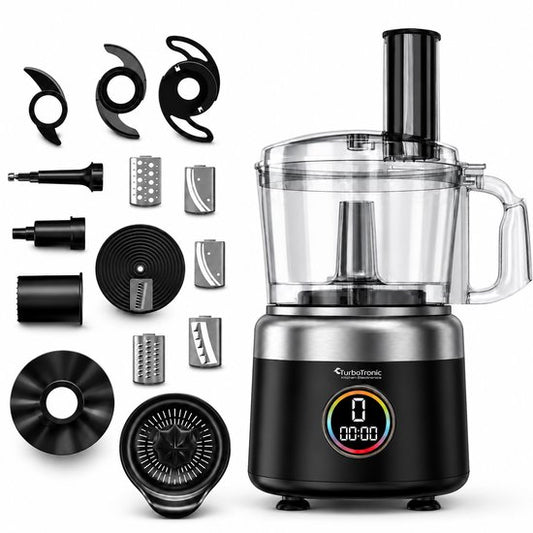 TurboTronic FP700 Foodprocessor - Keukenmachine - 1.2 Liter - Keukenrobot - 1900W - Zwart