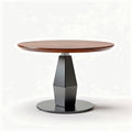 Ronde houten tafel met een metalen basis 70 x 70 x 75cm