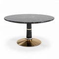 Ronde marmeren tafel met goudkleurige voet 90 x 90 x 75 cm