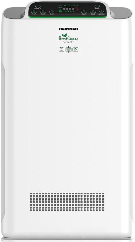 Heinner Forest Breeze Sense 318 Luchtreiniger – CADR 318 m³/u – Geschikt voor 38 m² – WiFi – HEPA-filter – PM2.5 Sensor – Ionisator – Afstandsbediening – Wit
