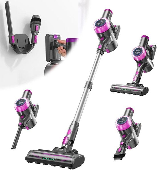 ZREE Krachtig Stofzuiger Zonder Zak - Stofzuigers - Vacuum Cleaner Zakloos - Draadloze - 550W - Sterke Zuigkracht - HEPA Filter - Anti-Haar-Wickel-Bürste - voor dierenharen, tapijt en harde vloeren - gering gewicht