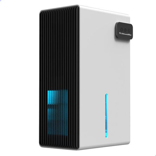 AG240 Luchtontvochtiger - Luchtreiniger - Dehumidifier - Grote watertank 2.5L capaciteit, 800ml/D ontvochtiging, 10-35m2 bereik -energiezuinig, verlichting 7 kleuren - Voor huis, kamer, badkamer  kelder(Grijs)