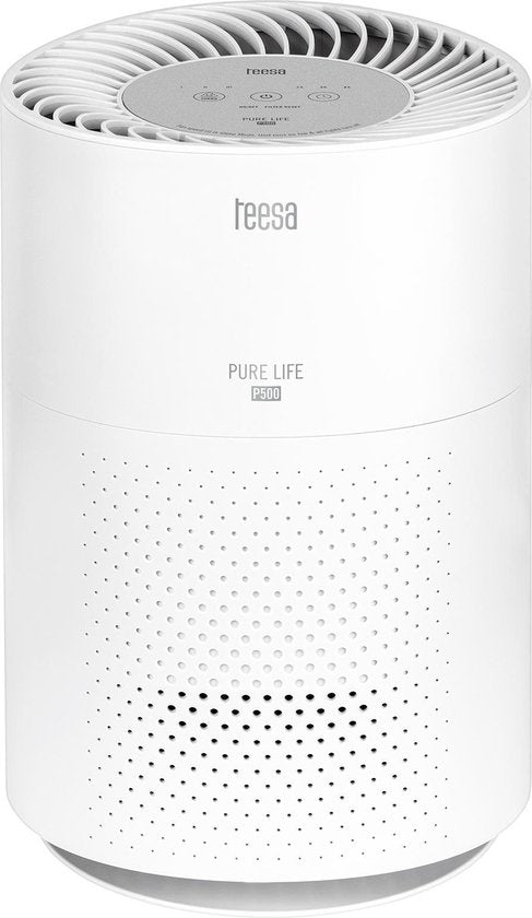 Teesa Luchtreiniger Pure Life P500 – HEPA Filter  Koolstoffilter – Luchtzuiveraar voor Slaapkamer, Woonkamer of Kantoor – Verwijdert Allergenen, Fijnstof, Geuren  Rook – Stil en Efficiënt