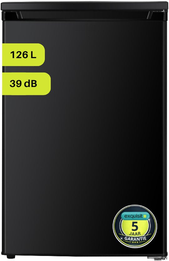 Exquisit KS16-V-E-040DB - Tafelmodel koelkast - 5 Jaar Garantie - 126 liter - D label - Zwart(Zwart)
