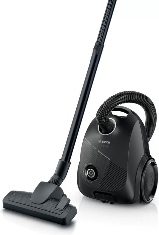 Bosch Bagged Vacuum Cleaner BOSCH BGBS2BA2 Black 600 W(Zwart - Standaardmodel met wasbaar HEPA filter)