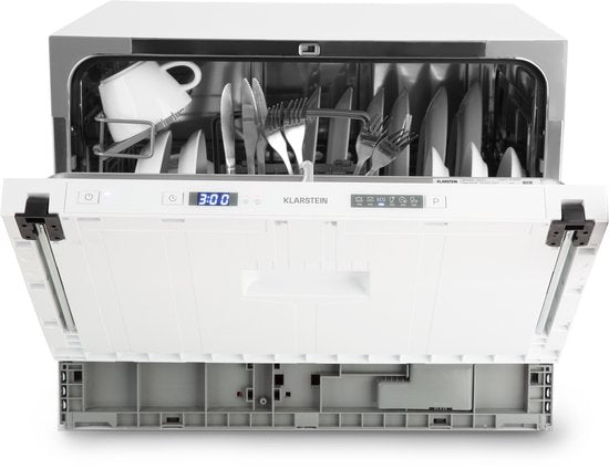 Klarstein Vaatwasser Mini voor 6 Couvert, Stille Inbouw Vaatwasser klein met 6 Programma’s, Tafelmodel Vaatwasser voor Thuis, Kantoor en Camping, Mini Vaatwasser met Wateraansluiting - Vaatwasmachine Afwasmachine - 6 Maatgedekken 52 cm - voor Singles