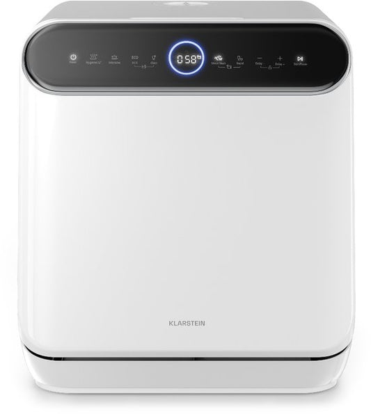 Klarstein Oceana mini vaatwasser - Compacte vaatwasser voor 3 couverts, met 7 programma's, 6 liter waterverbruik, AquaStop, draagbaar design