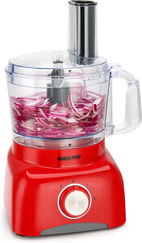Swiss Pro+ | Krachtige SP800 Retro Foodprocessor - 1.2 Liter - 13 Delig | Inclusief accessoires | Imperial Red(Imperial Rood)
